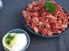 Couscous salad with red beets